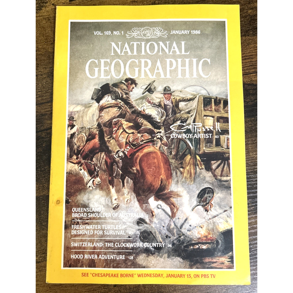 National Geographic Magazine January 1986 Cowboy Artist Queensland Turtles READ